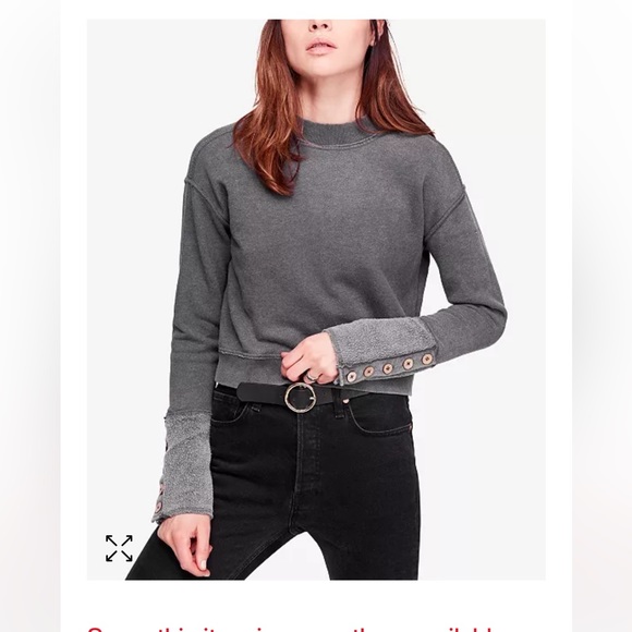 Free People Tops - Free People Button Cuff Sweatshirt, NWT